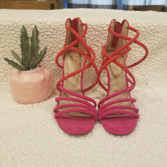 Mix No. 6 Shoes - Ombre Pink/Orange Sexy Strappy Heels